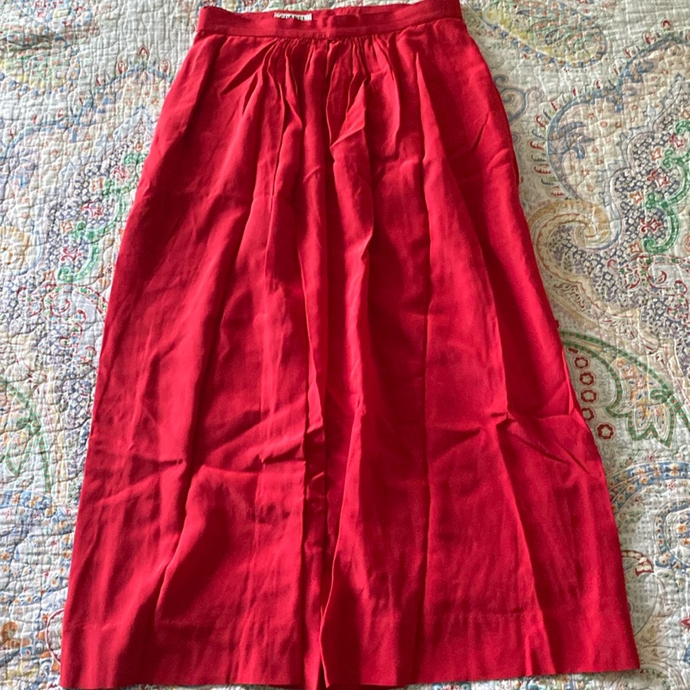 CHANEL vintage red silk skirt